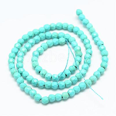 Synthetic Turquoise Bead Strands G-R344-4mm-63-1