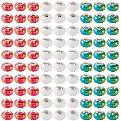 150Pcs Opaque Resin European Beads RESI-TA0004-61D-1