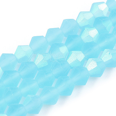 Imitate Austrian Crystal Bicone Frosted Glass Beads Strands EGLA-A039-T2mm-MB20-1
