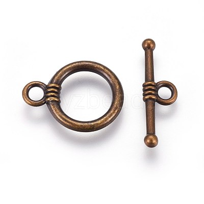 CCB Plastic Ring Toggle Clasps CCB-J027-77AB-1