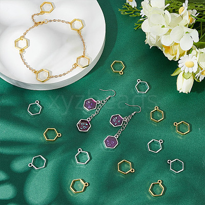 120Pcs 2 Colors Alloy Open Back Bezel Pendants FIND-AR0005-93-1