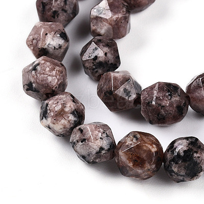Dyed Natural Sesame Jasper Beads Strands G-T139-8mm-47D-1