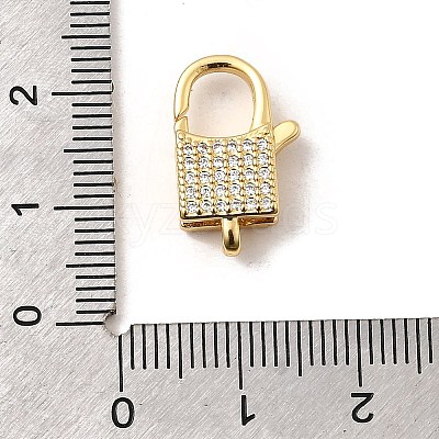 Brass Micro Pave Clear Cubic Zirconia Lobster Claw Clasps KK-A266-24C-G-1