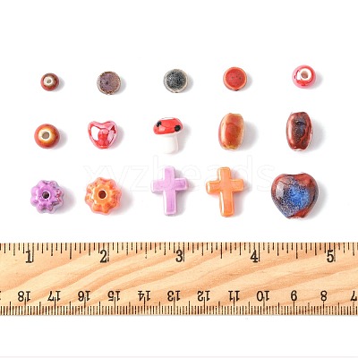 48Pcs Glazed Porcelain Beads PORC-FS0001-34-1
