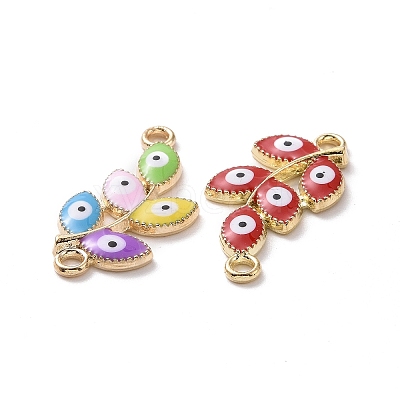 Evil Eye Alloy Enamel Links Connectors ENAM-A139-03G-1