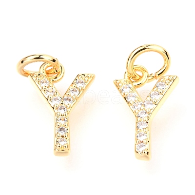 Brass Micro Pave Cubic Zirconia Charms ZIRC-O037-09G-1