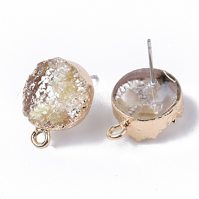 Druzy Resin Stud Earring Loops RESI-S383-028F-1