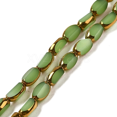 Electroplate Opaque Color Glass Beads Strands EGLA-Q127-A01-02A-1