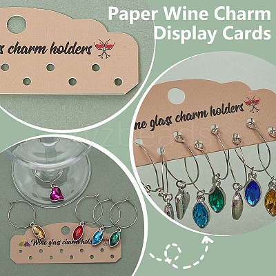 60Pcs Paper Wine Charm Display Cards CDIS-BC0001-06B-1