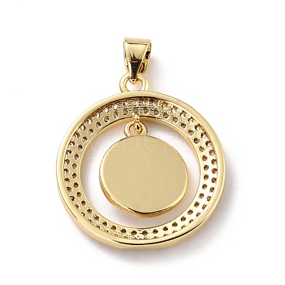 Eco-friendly Brass Micro Pave Cubic Zirconia Pendants KK-D066-21G-RS-1
