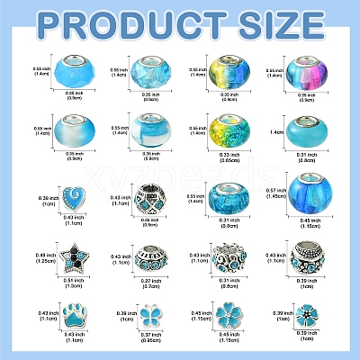 DIY Glass & Resin & Alloy Enamel European Beads Jewelry Making Finding Kit DIY-YW0009-01-1