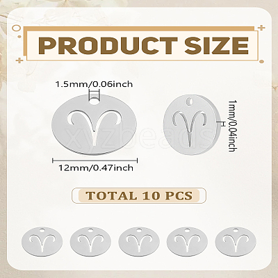10Pcs 304 Stainless Steel Charms STAS-LP0003-19F-1
