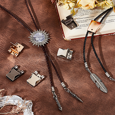 6Pcs 3 Colors Zinc Alloy Bolo Tie Slider Clasps FIND-PH0023-92B-1