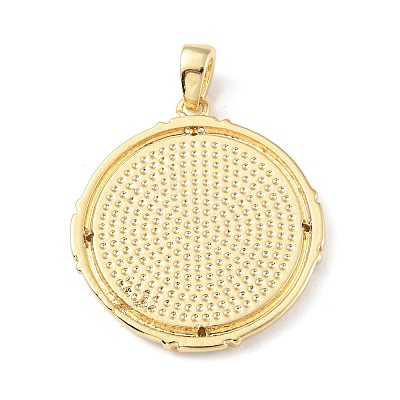 Brass Micro Pave Cubic Zirconia Pendants X-KK-P233-07G-1