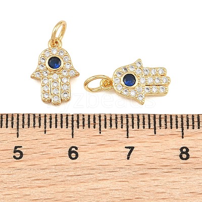 Brass Micro Pave Cubic Zirconia Charms CU-CBAB719-04G-E-1