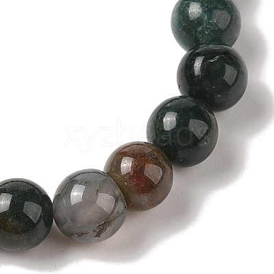 8mm Round Natural Indian Agate Braided Bead Bracelets BJEW-C067-01B-27-1