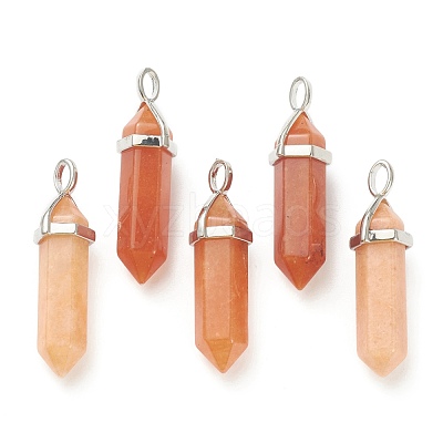 Natural Red Aventurine Pointed Pendants G-M378-01P-A04-1