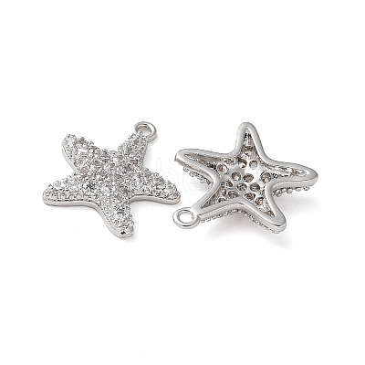 Brass Micro Pave Cubic Zirconia Pendants KK-C086-08P-1