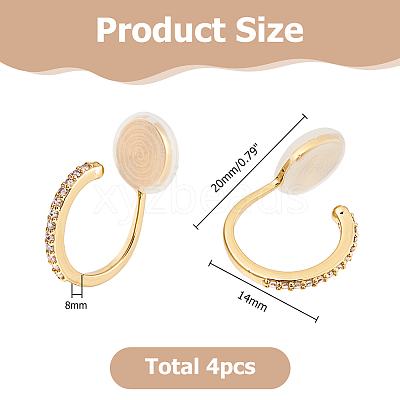 2 Pairs Brass Clip-on Earrings EJEW-HS0001-20G-1