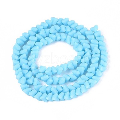 Frosted Opaque Glass Beads Strands GLAA-N017-4mm-18-1