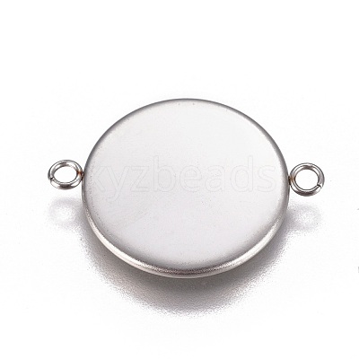 Non-Tarnish 304 Stainless Steel Cabochon Connector Settings STAS-G127-14-16mm-P-1