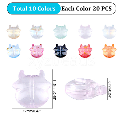 Transparent Baking Paint Glass Beads DGLA-CA0001-01-1