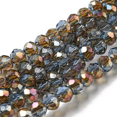 Electroplate Glass Faceted Rondelle Beads Strands EGLA-D020-4x3mm-54-1