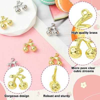 6Pcs 2 Colors Brass Pendants KK-CJ0003-12-1