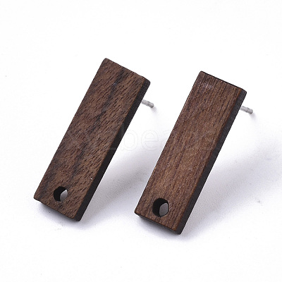 Walnut Wood Stud Earring Findings MAK-N033-009-1