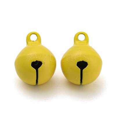 Spray Painted Brass Bell Pendants KK-G281-H11-1