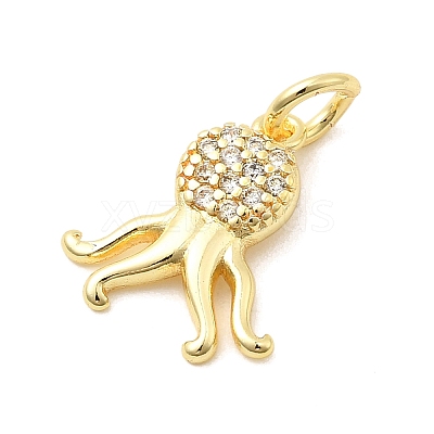 Brass Micro Pave Cubic Zirconia Charms KK-C139-29A-G-1