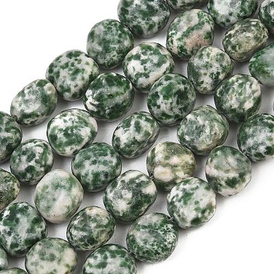 Natural Green Spot Jasper Beads Strands GG-CBA787B-A13-1