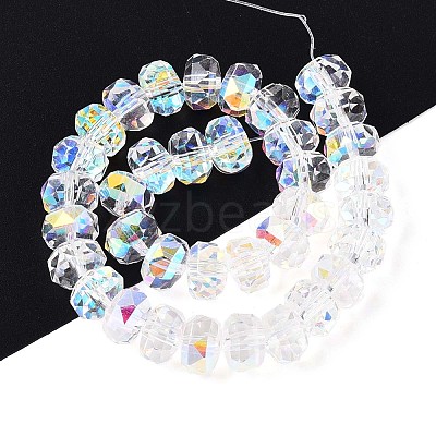 Electroplate Transparent Glass Beads Strands EGLA-N022-04A-D21-1