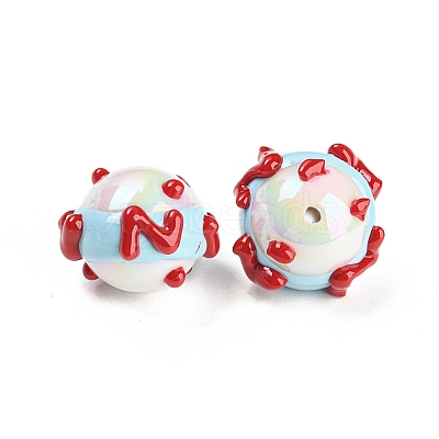 Hand Painted Acrylic with Enamel Beads MACR-K354-37-1