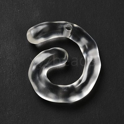 Transparent Resin Alphabet Pendants LS-RESI-C028-02G-1