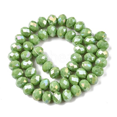 Electroplate Glass Beads Strands EGLA-A044-P8mm-B30-1