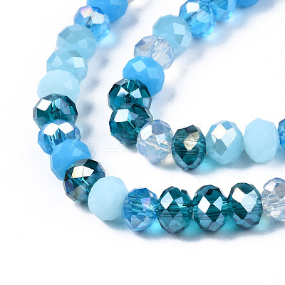 Electroplate Glass Beads Strands X-EGLA-N002-12E-1