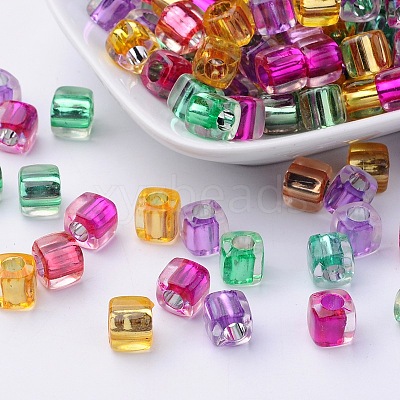 Transparent Acrylic Cube Beads PB78P9520-1
