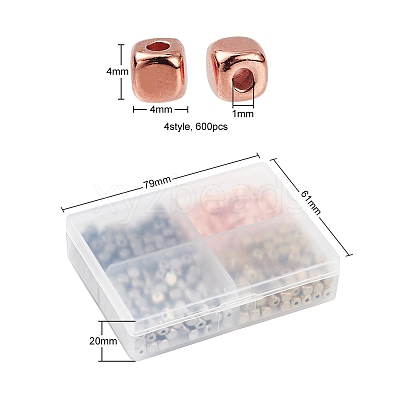 600Pcs 4 Style CCB Plastic Beads CCB-YW0001-05-1