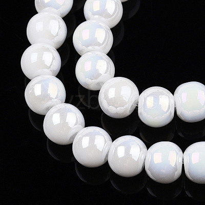Electroplate Opaque Glass Beads Strands X-GLAA-T032-P4mm-AB02-1