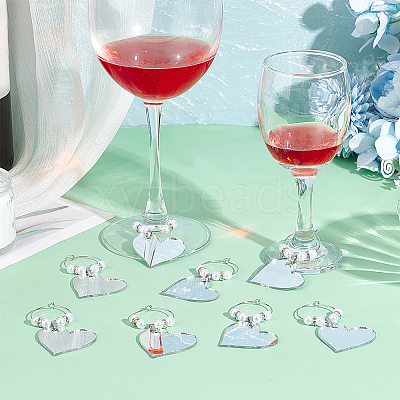 24Pcs Mirror Surface Acrylic Wine Glass Charms AJEW-BC00007-1