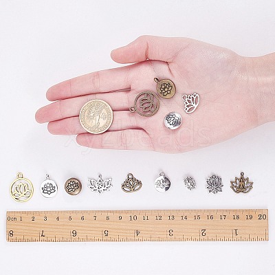 Tibetan Style Filigree Alloy Pendants TIBEP-SC0001-18-1