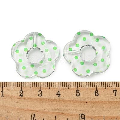 Transparent Printed Acrylic Beads OACR-H124-05B-03-1