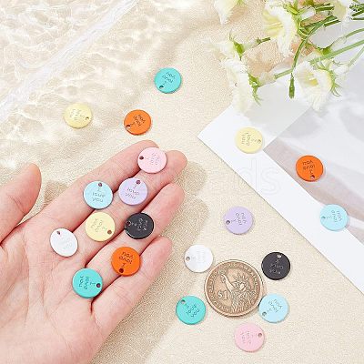 48Pcs 8 Colors Spray Painted Alloy Charms FIND-FH0002-71-1