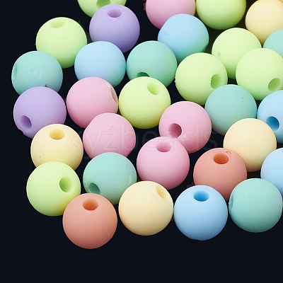 Rubberized Style Acrylic Beads MACR-S281-47-10mm-1