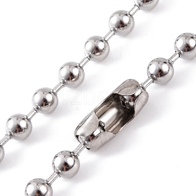 Non-Tarnish 304 Stainless Steel Ball Chain Necklaces for Women NJEW-G135-01C-P-1