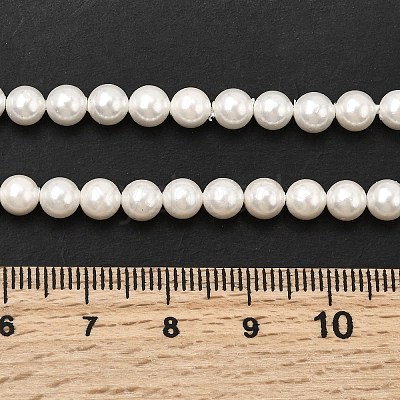 Electroplated Shell Pearl Beads Strands BSHE-K017-5mm-1