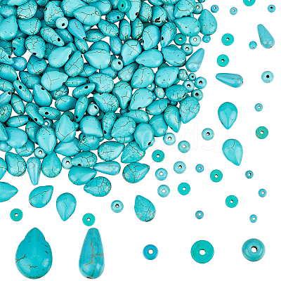 310Pcs 5 Styles Synthetic Turquoise & Howlite Beads Sets TURQ-PA0001-02-1