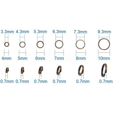 Brass Split Rings and Brass Ring Assistant Tool KK-PH0034-52AB-1