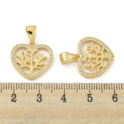 Brass Micro Pave Clear Cubic Zirconia Pendants ZIRC-P113-07D-G-1